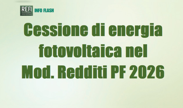 Cessione di energia fotovoltaica - Proventi nel Mod Redditi PF 2026