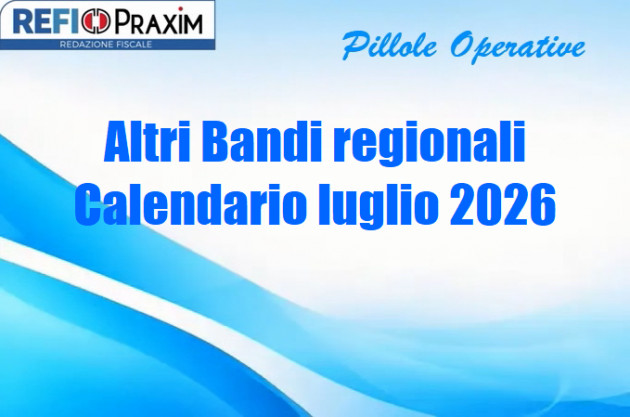 Altri Bandi regionali – Calendario luglio 2026