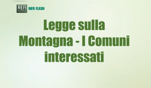Legge sulla Montagna – Individuati i Comuni interessati