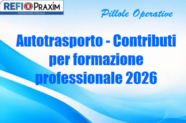 Autotrasporto - Contributi per formazione professionale 2026
