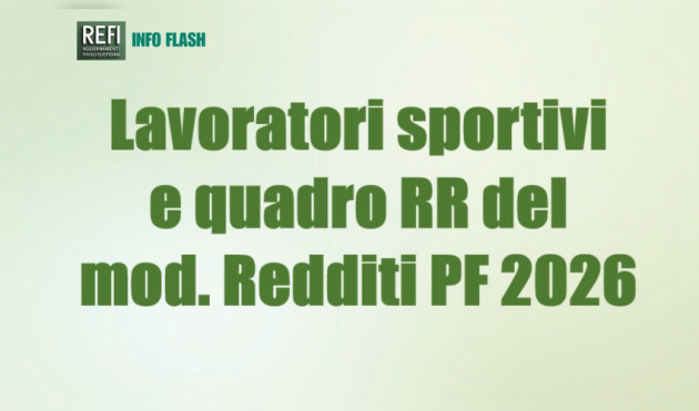 Lavoratori sportivi – Indicazione a quadro RR del mod. Redditi PF 2026