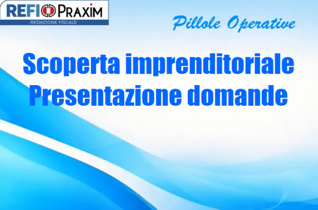 Scoperta imprenditoriale – Presentazione domande