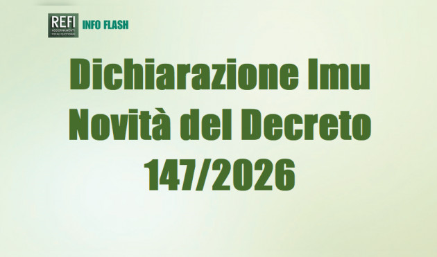 Dichiarazione Imu - Novità del Decreto n. 147/2026