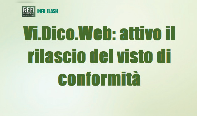 Vi.Dico.Web: attivo il servizio per il rilascio del visto di conformità