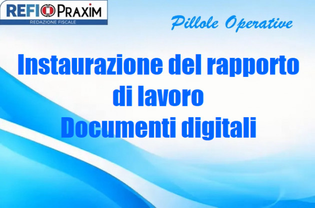 Instaurazione del rapporto di lavoro – Documenti digitali