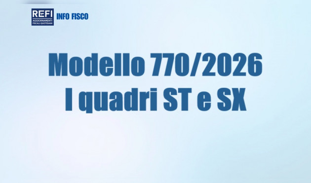 Modello 770/2026 - I quadri ST e SX