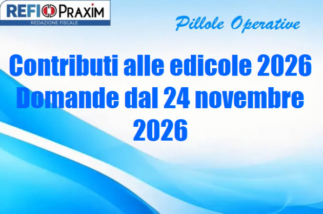 Contributi alle edicole 2026 – Domande dal 24 novembre 2026