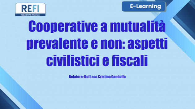 Differita - Cooperative a mutualità prevalente e non: aspetti civilistici e fiscali